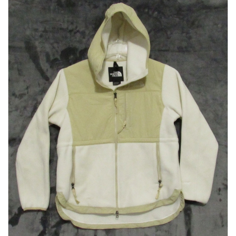 The North Face Women's Small S Polartec Fleece Full Zip Hooded Jacket Cream Tan